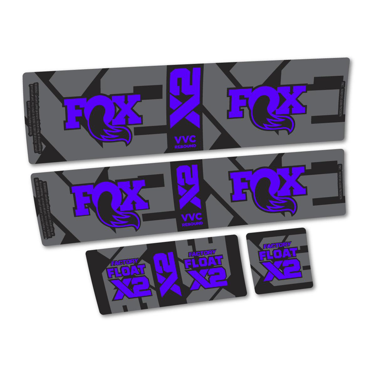 Compatible Stickers for Fox Factory Float X2 2026, Shock Absorber vinyl decals - Reflex Blue