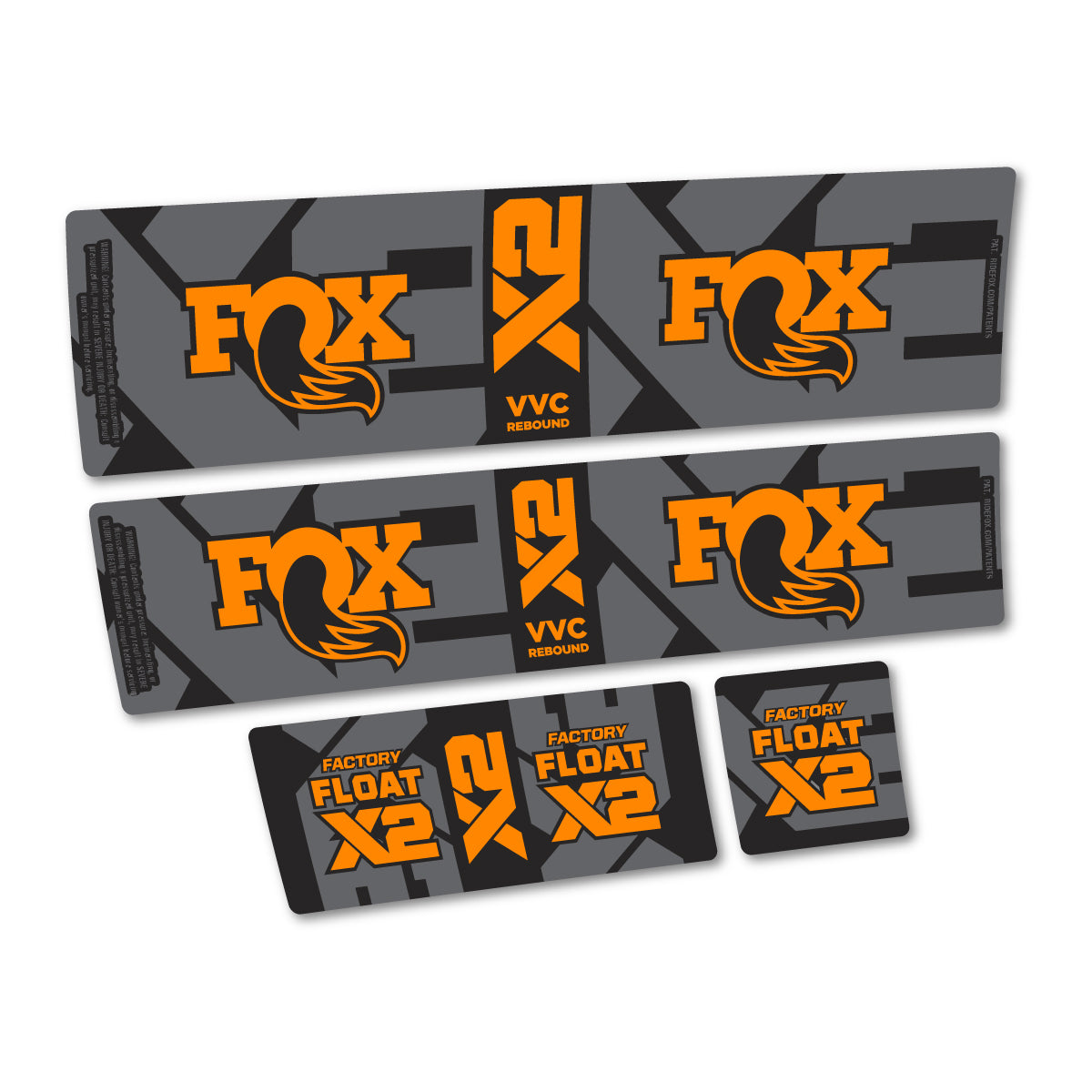 Compatible Stickers for Fox Factory Float X2 2026, Shock Absorber vinyl decals - Saffron Yellow