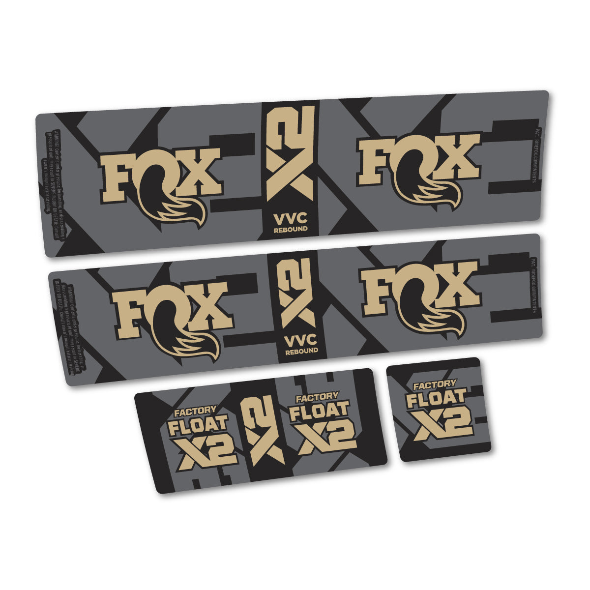 Compatible Stickers for Fox Factory Float X2 2026, Shock Absorber vinyl decals - Sand