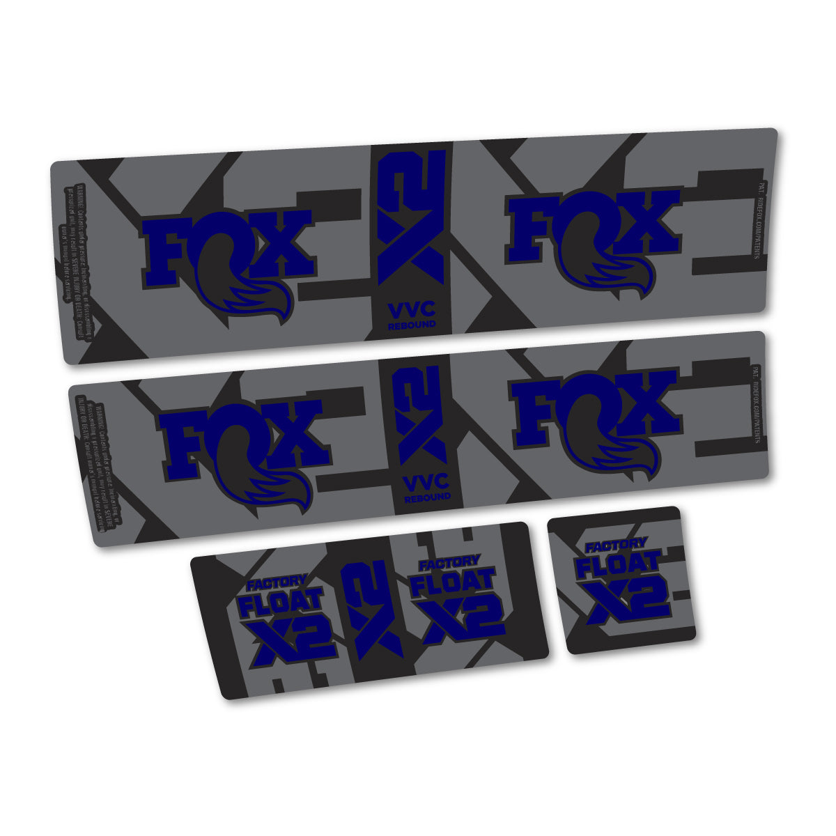 Compatible Stickers for Fox Factory Float X2 2026, Shock Absorber vinyl decals - Scandinavian Blue