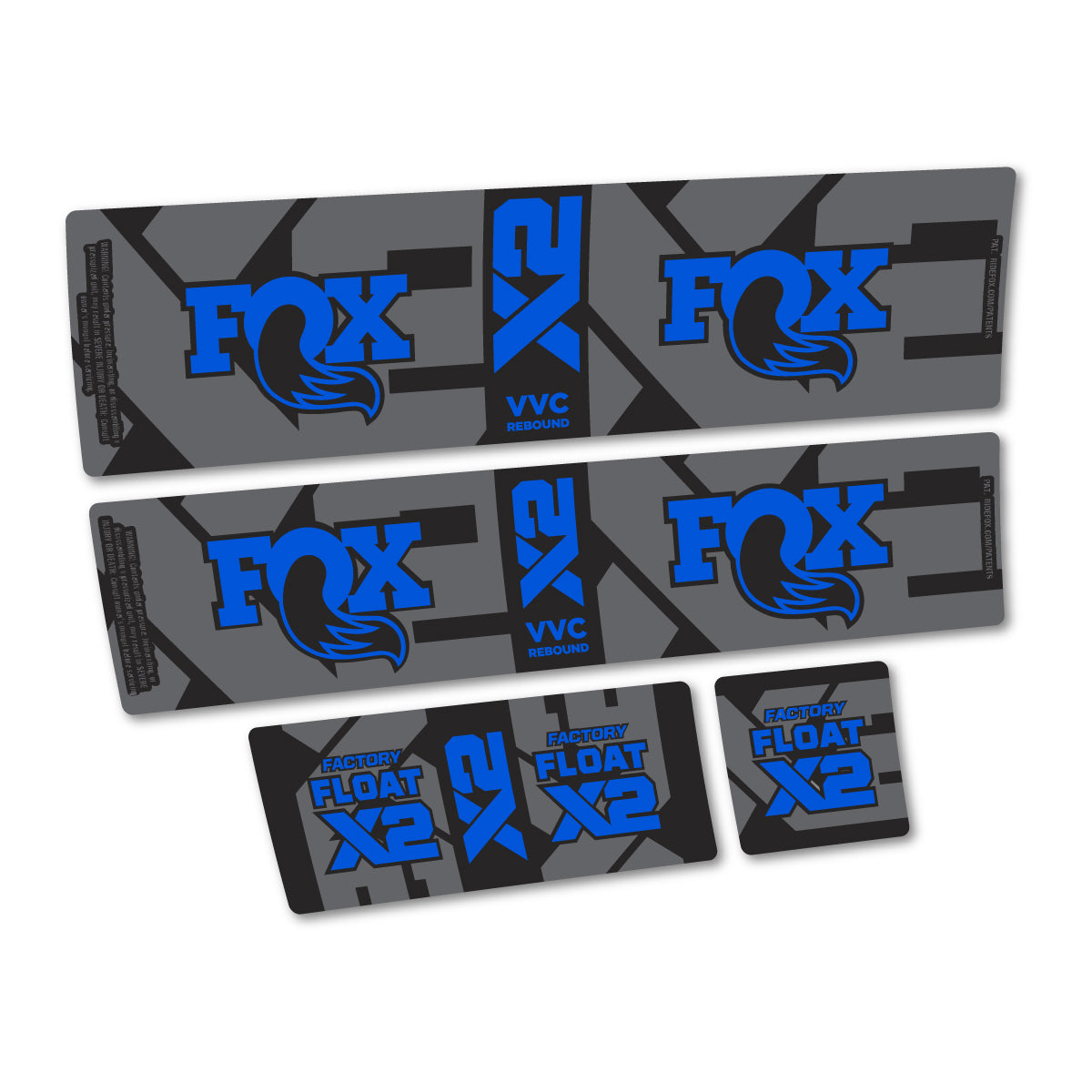 Compatible Stickers for Fox Factory Float X2 2026, Shock Absorber vinyl decals - Sea Blue