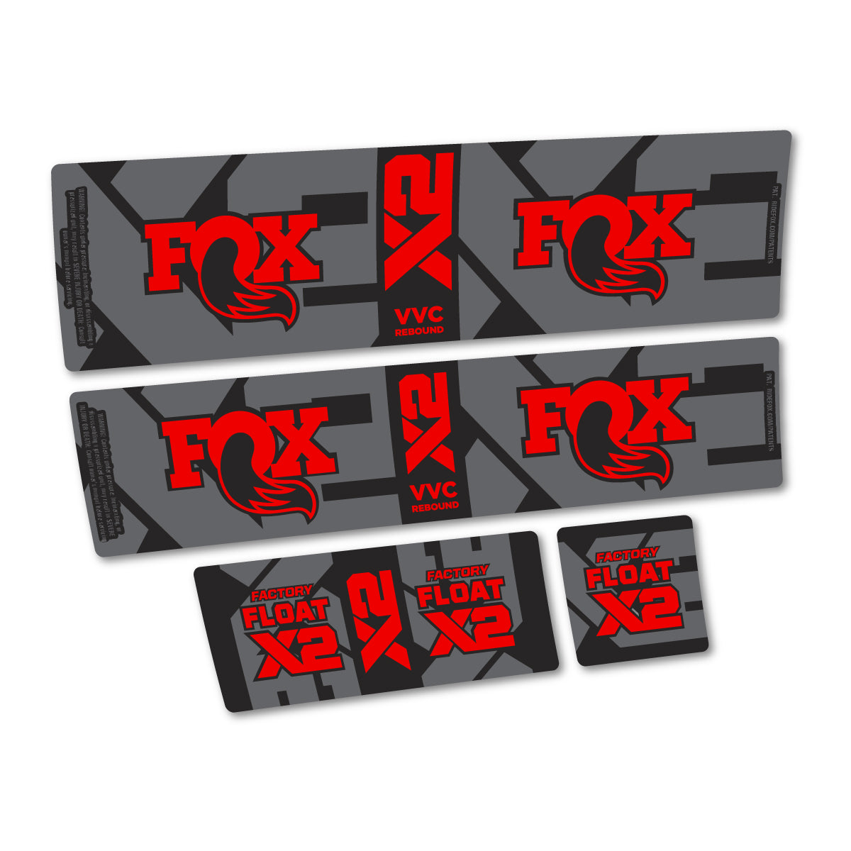 Compatible Stickers for Fox Factory Float X2 2026, Shock Absorber vinyl decals - Red