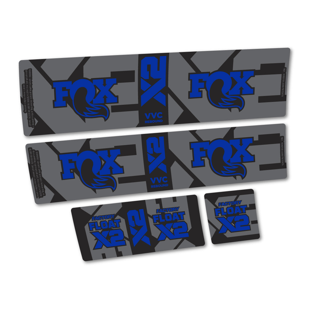 Compatible Stickers for Fox Factory Float X2 2026, Shock Absorber vinyl decals - Ultramarine Blue