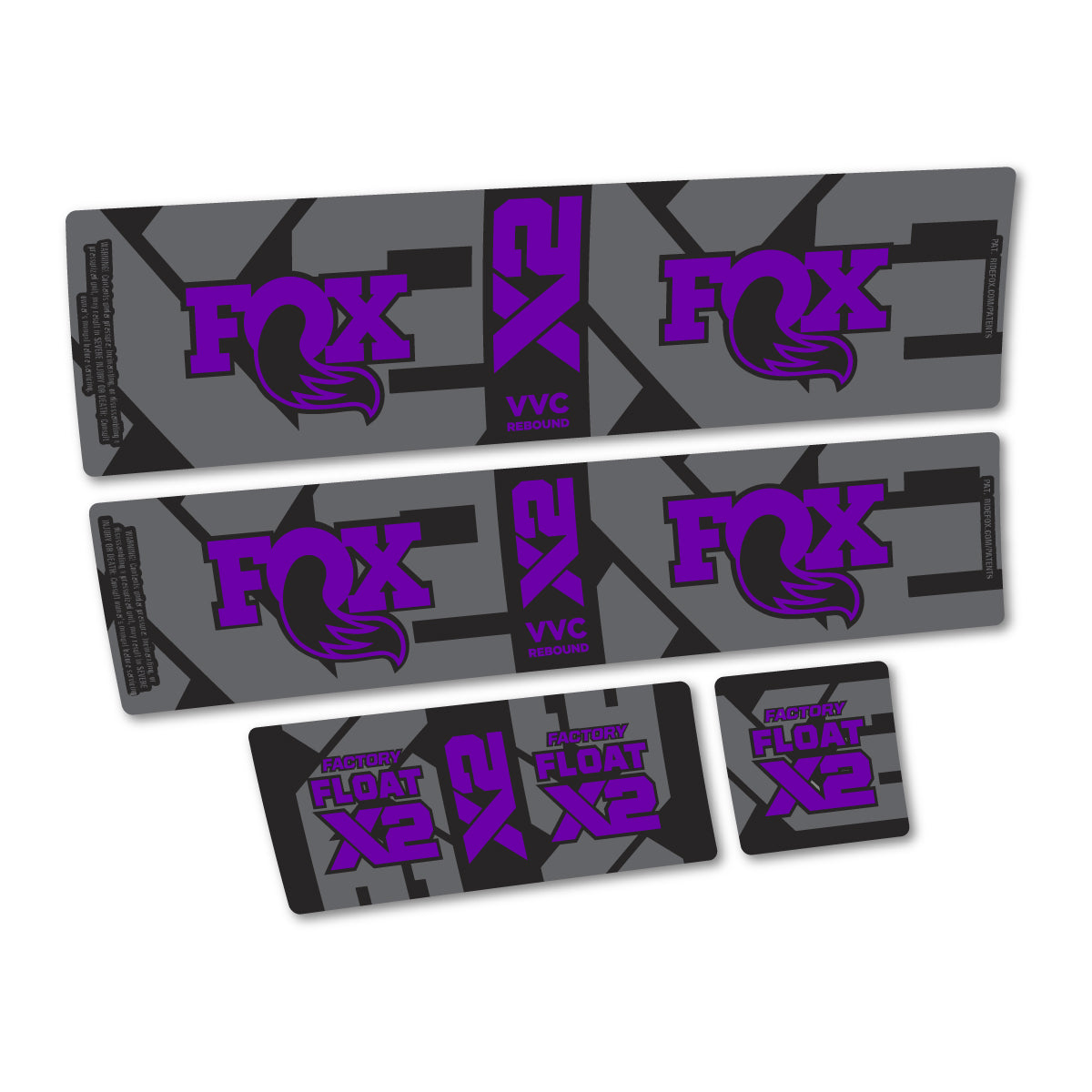Compatible Stickers for Fox Factory Float X2 2026, Shock Absorber vinyl decals - Violet