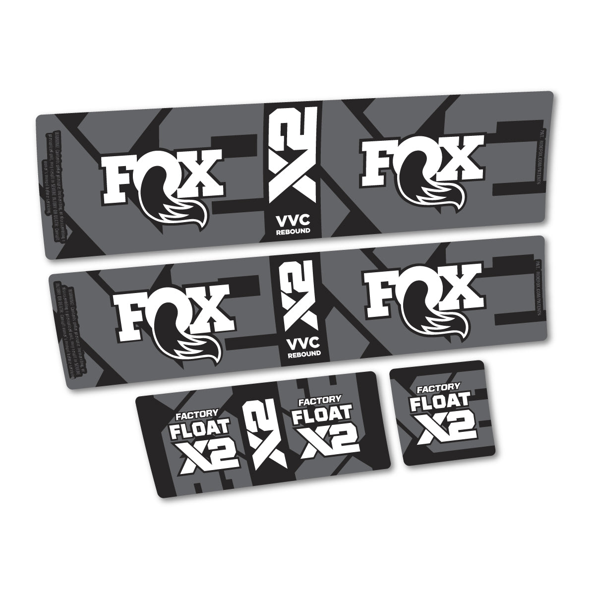 Compatible Stickers for Fox Factory Float X2 2026, Shock Absorber vinyl decals - White