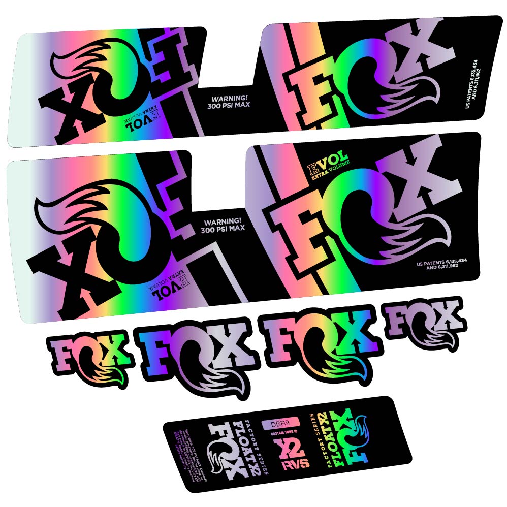 Decal Fox Float X2 Factory DBR9 2019, Shock Absorber, bike sticker vinyl