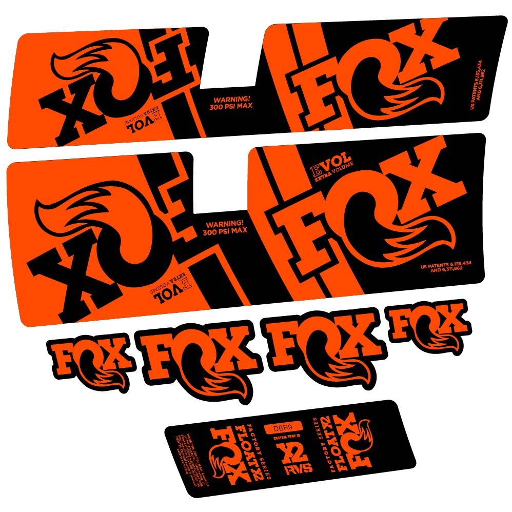 Decal Fox Float X2 Factory DBR9 2019, Shock Absorber, bike sticker vinyl