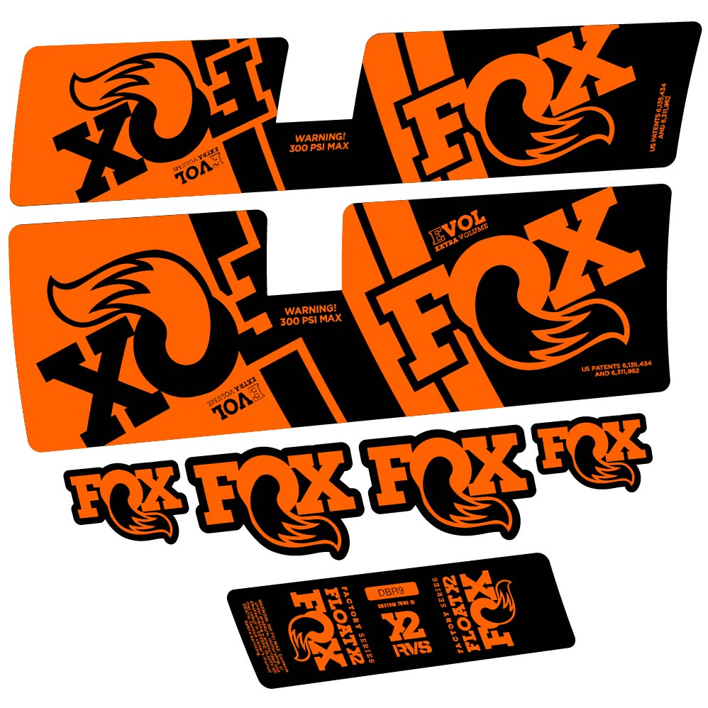 Decal Fox Float X2 Factory DBR9 2019, Shock Absorber, bike sticker vinyl