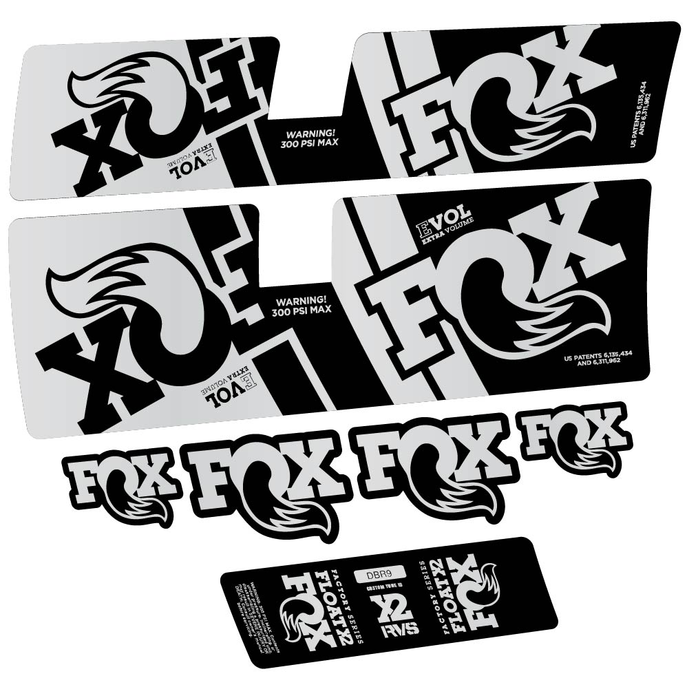 Decal Fox Float X2 Factory DBR9 2019, Shock Absorber, bike sticker vinyl