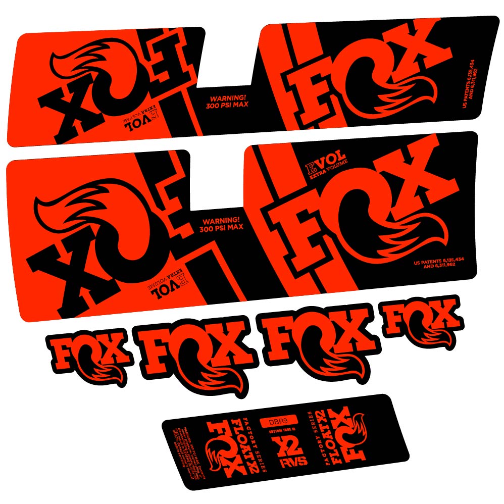 Decal Fox Float X2 Factory DBR9 2019, Shock Absorber, bike sticker vinyl