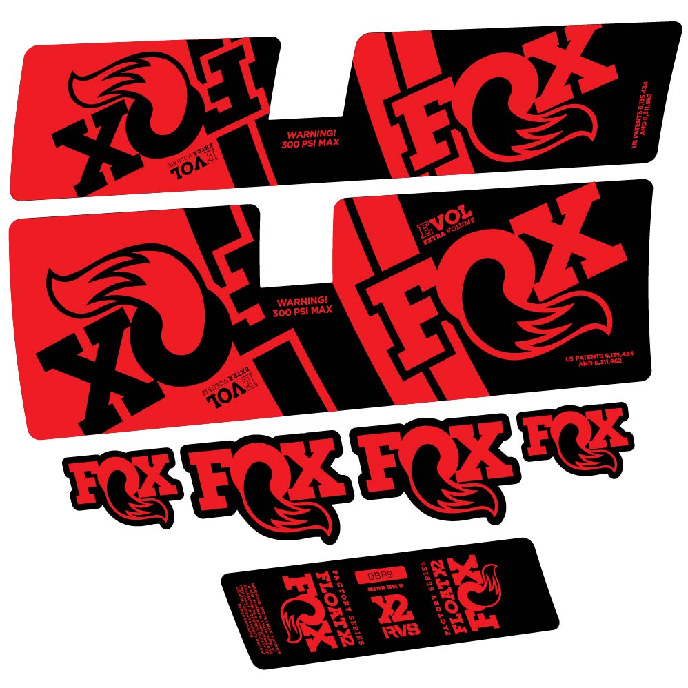 Decal Fox Float X2 Factory DBR9 2019, Shock Absorber, bike sticker vinyl