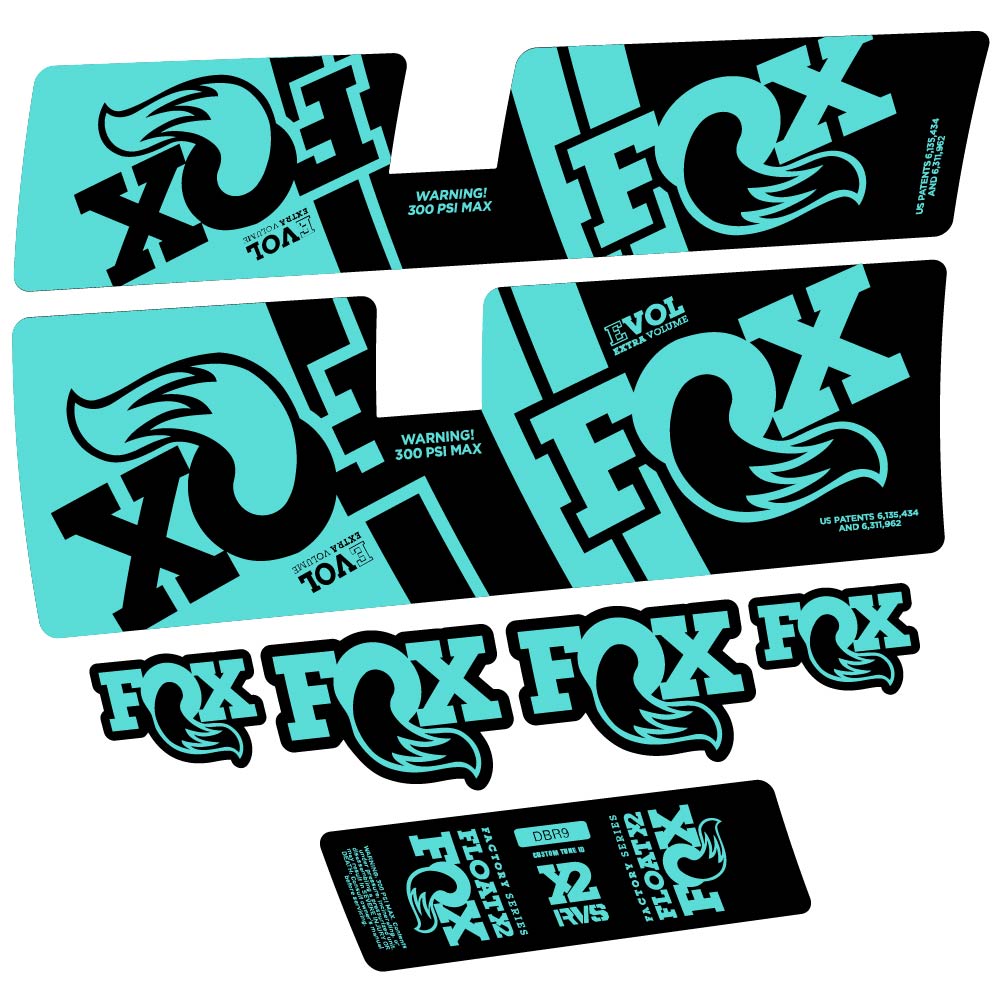 Decal Fox Float X2 Factory DBR9 2019, Shock Absorber, bike sticker vinyl