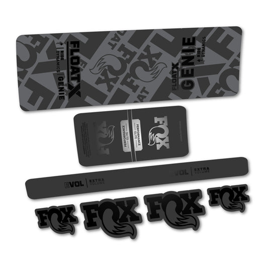 Black decal for Fox Float X Genie Elite 2025 rear shock – bike sticker vinyl