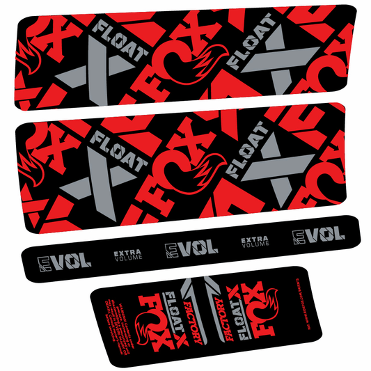 Red decal for Fox Float X Factory rear shock – bike sticker vinyl