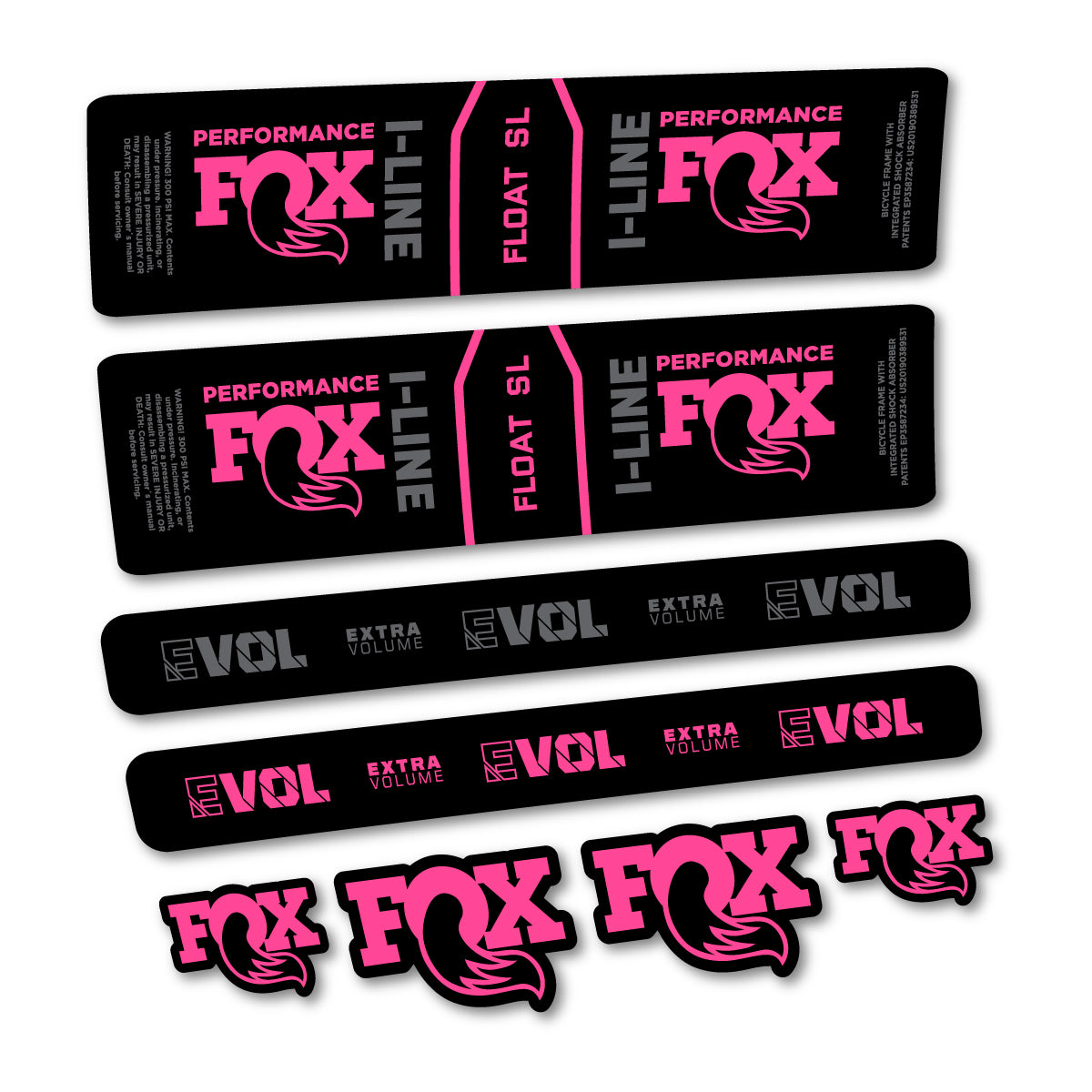 Compatible Stickers for Fox Float SL Performance I Line, Shock Absorber vinyl decals - Bubblegum Pink