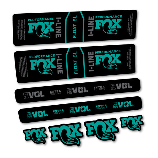 Petrol Turquoise decal for Fox Float SL Performance I Line rear shock – bike sticker vinyl