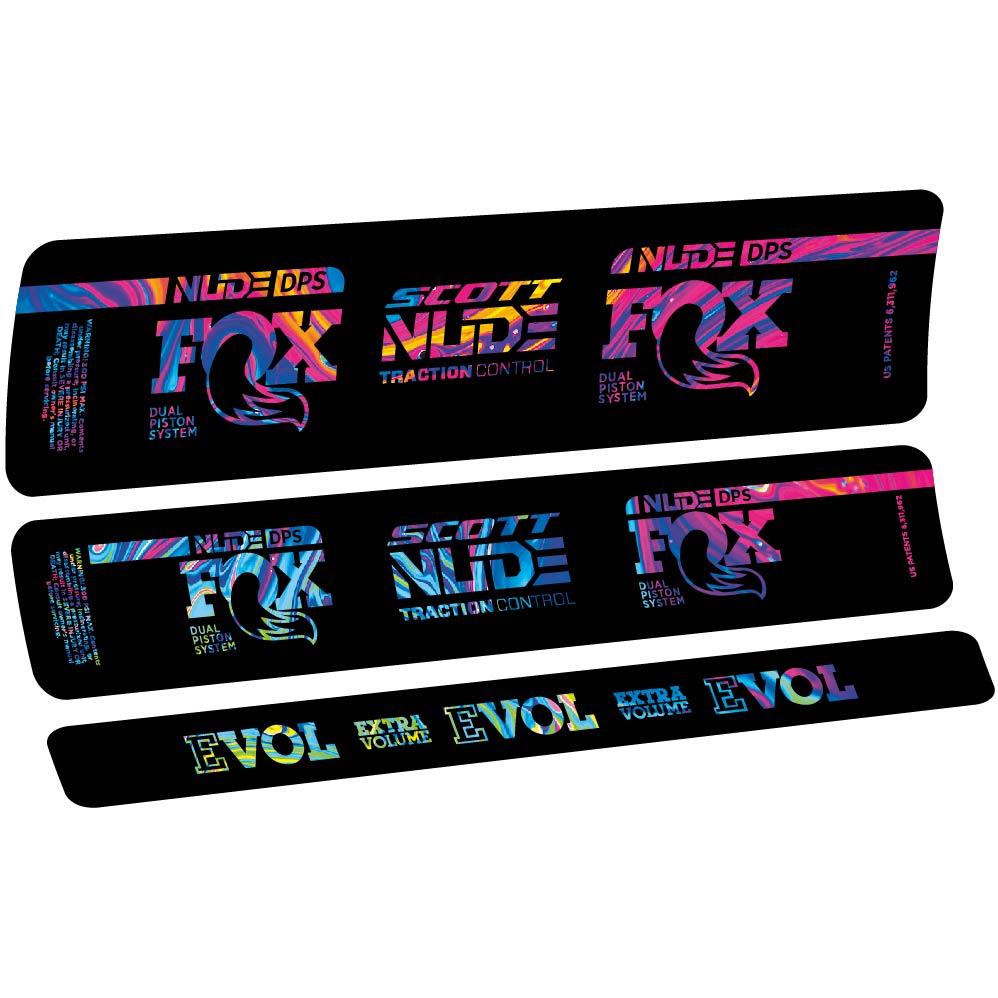 Aufkleber Fox Nude DPS Scott, Stoßdämpfer, Fahrradaufkleber Vinyl