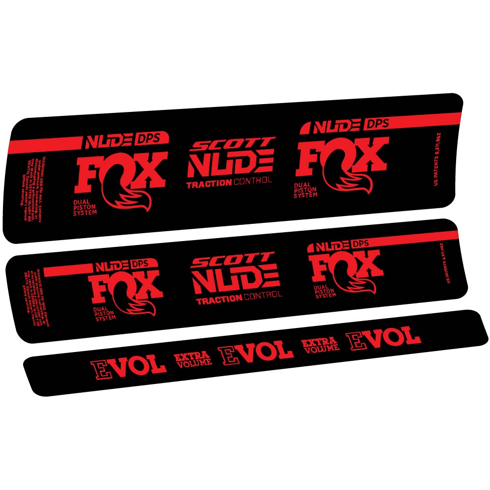 Aufkleber Fox Nude DPS Scott, Stoßdämpfer, Fahrradaufkleber Vinyl