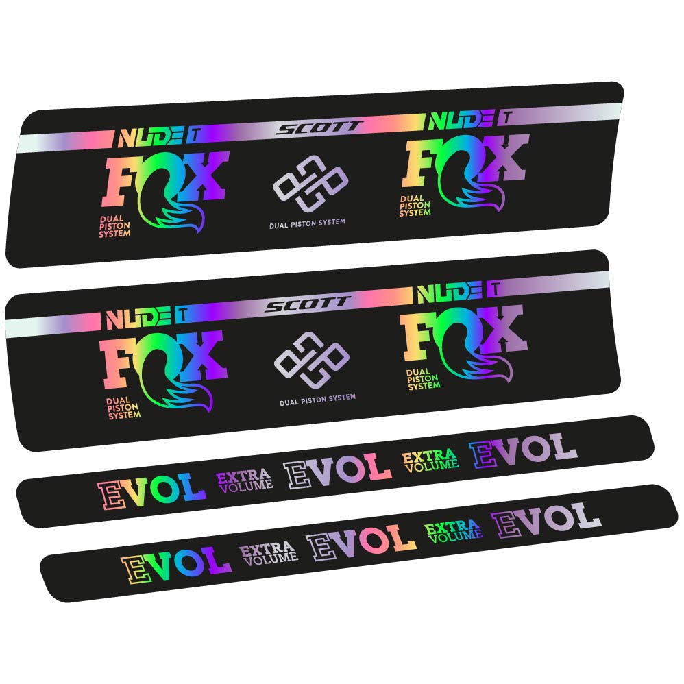 Decal Fox Nude T Evol, Shock Absorber, bike sticker vinyl