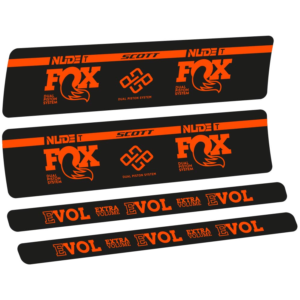 Decal Fox Nude T Evol, Shock Absorber, bike sticker vinyl