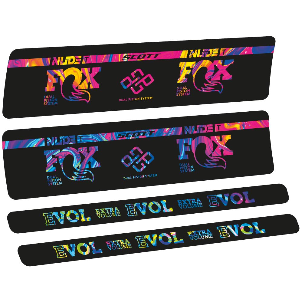 Decal Fox Nude T Evol, Shock Absorber, bike sticker vinyl