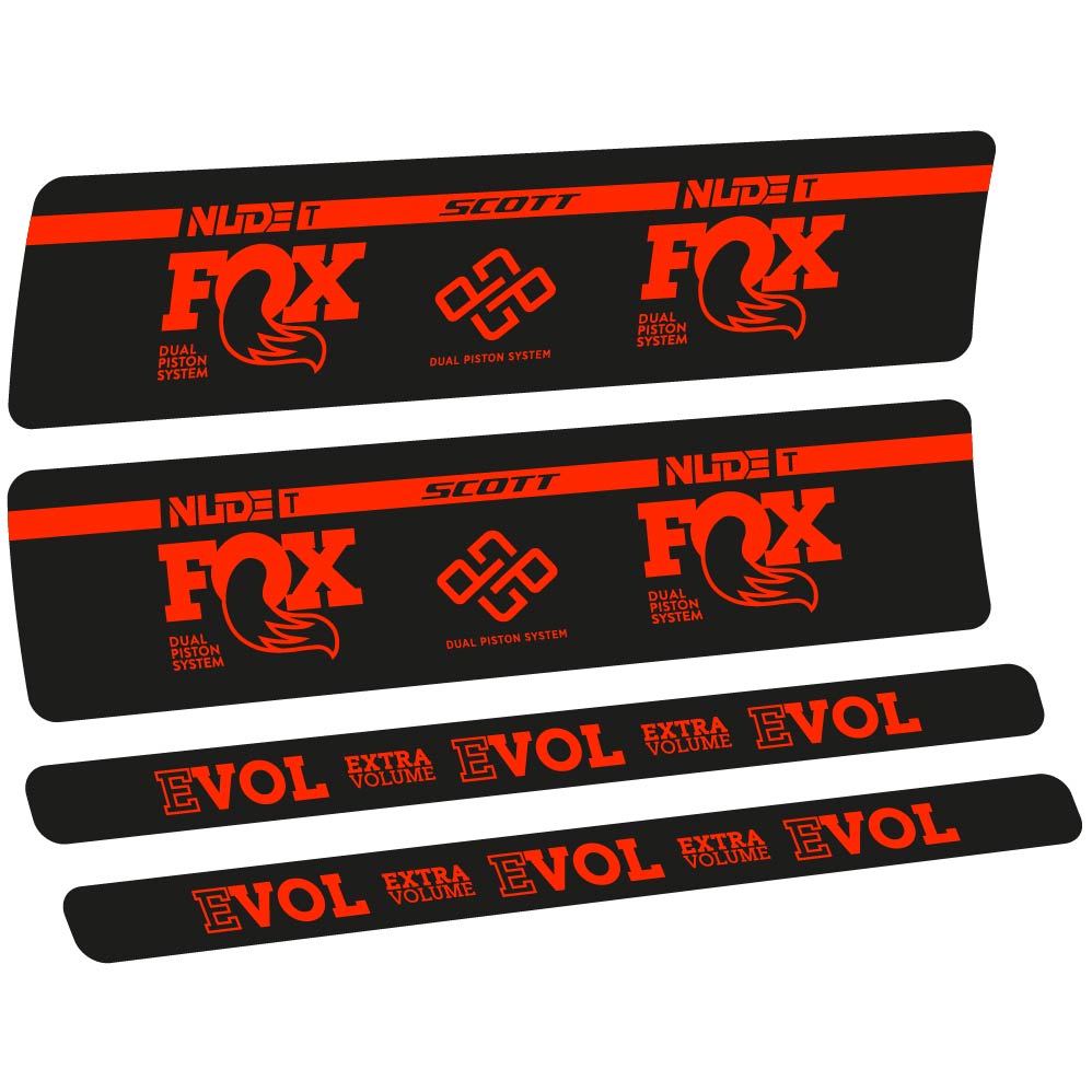 Decal Fox Nude T Evol, Shock Absorber, bike sticker vinyl