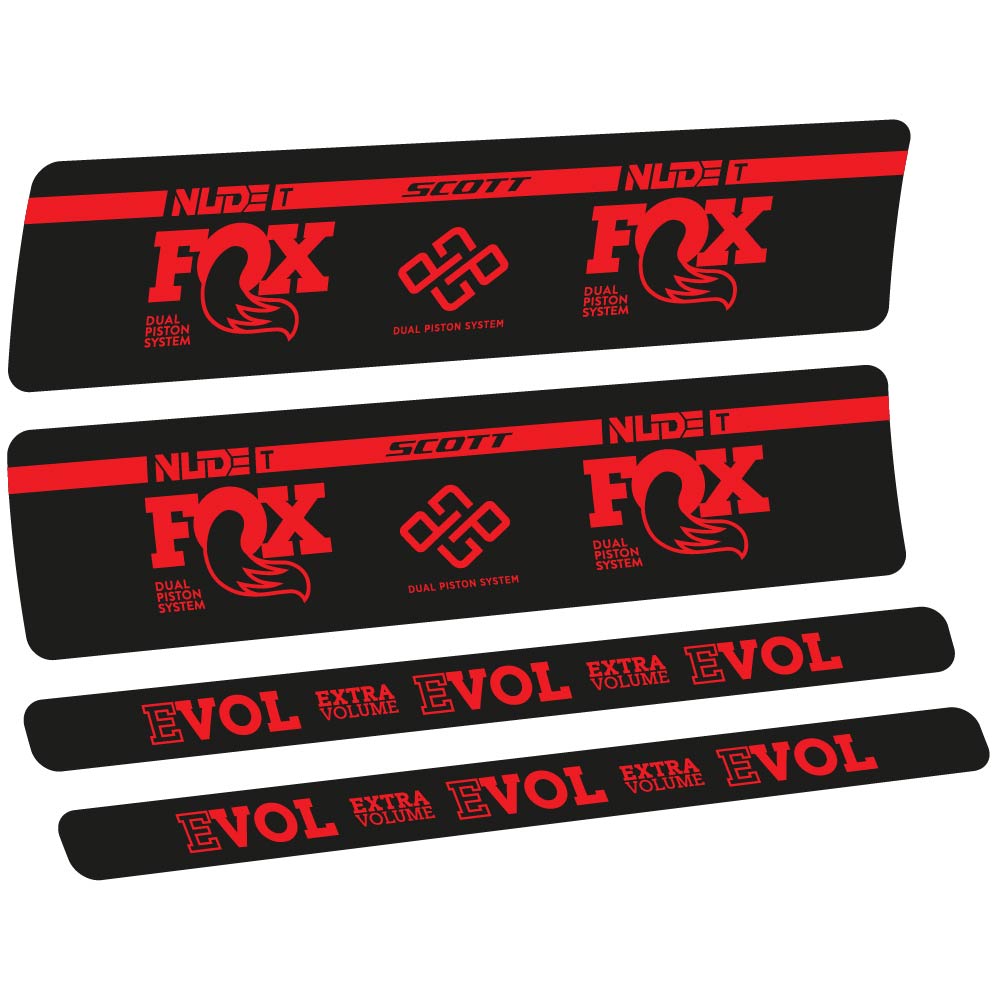 Decal Fox Nude T Evol, Shock Absorber, bike sticker vinyl