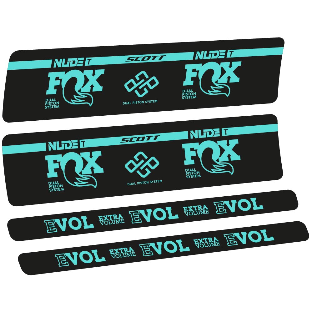 Decal Fox Nude T Evol, Shock Absorber, bike sticker vinyl