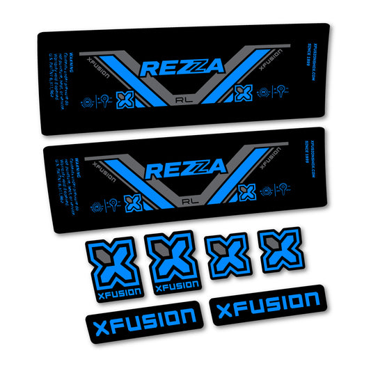 Luminous Cyan decal for Xfusion Rezza RL 2026 rear shock – bike sticker vinyl