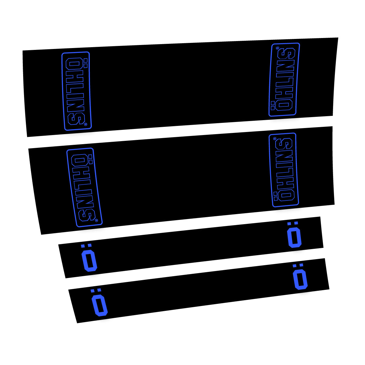 Compatible Stickers for Ohlins STX22 2016-2017, Shock Absorber vinyl decals - Medium Blue