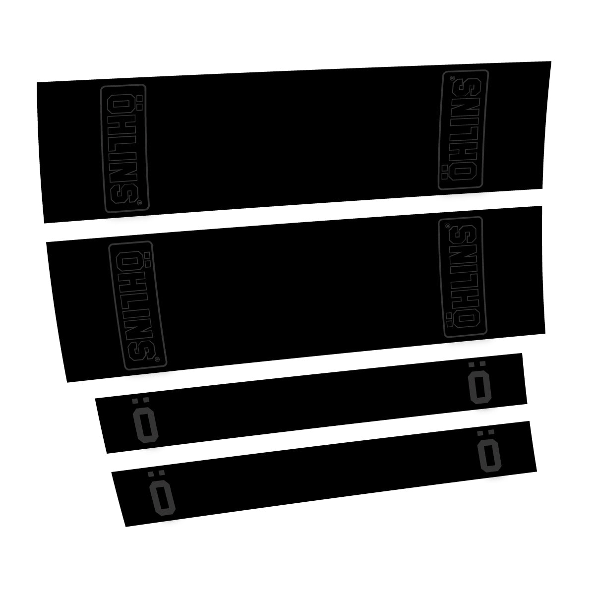 Compatible Stickers for Ohlins STX22 2016-2017, Shock Absorber vinyl decals - Very Dark Grey