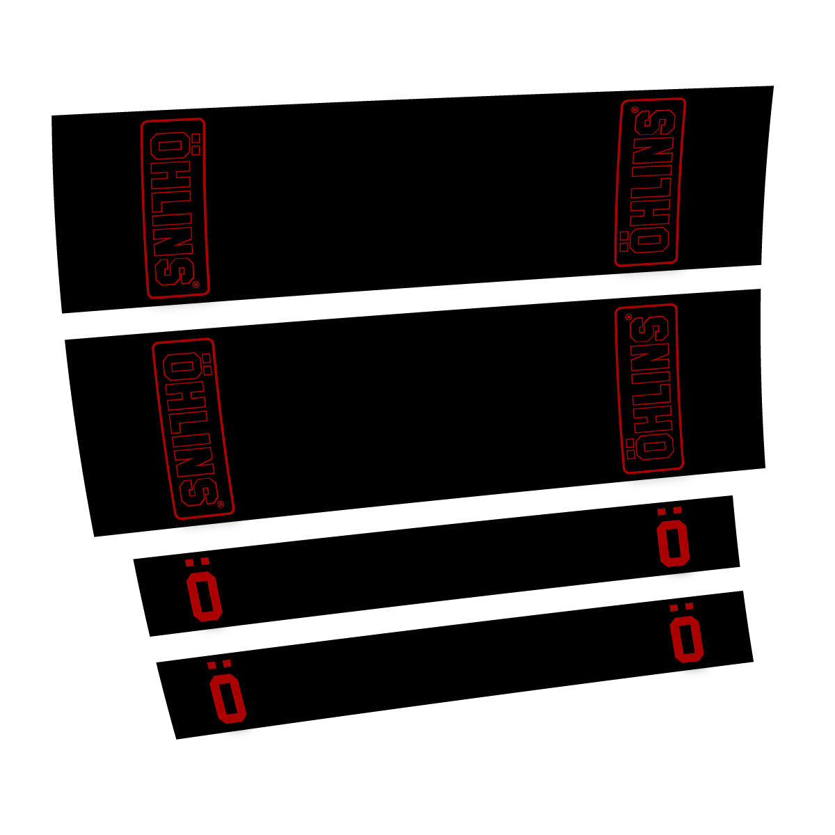 Compatible Stickers for Ohlins STX22 2016-2017, Shock Absorber vinyl decals - Dark Red