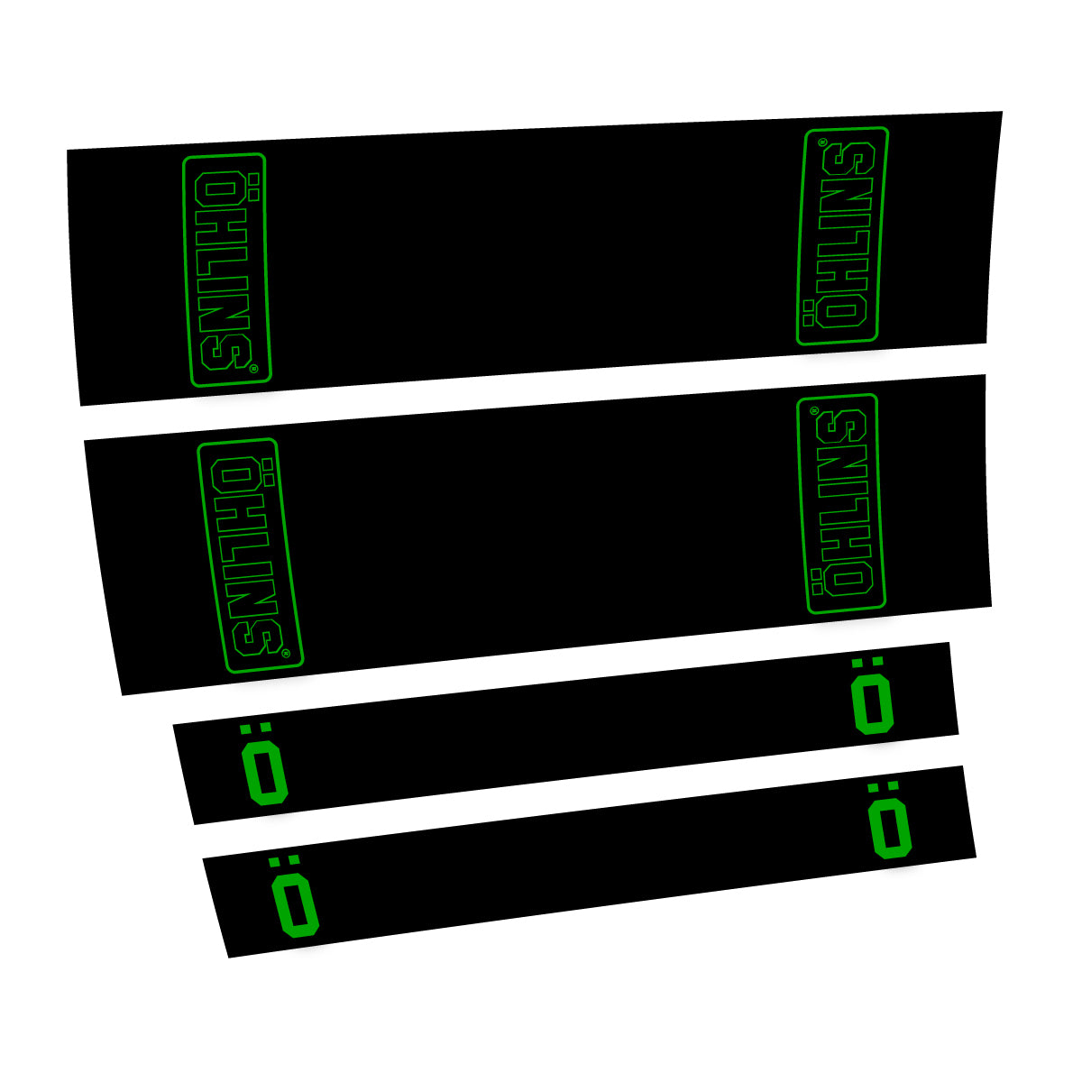 Compatible Stickers for Ohlins STX22 2016-2017, Shock Absorber vinyl decals - Green