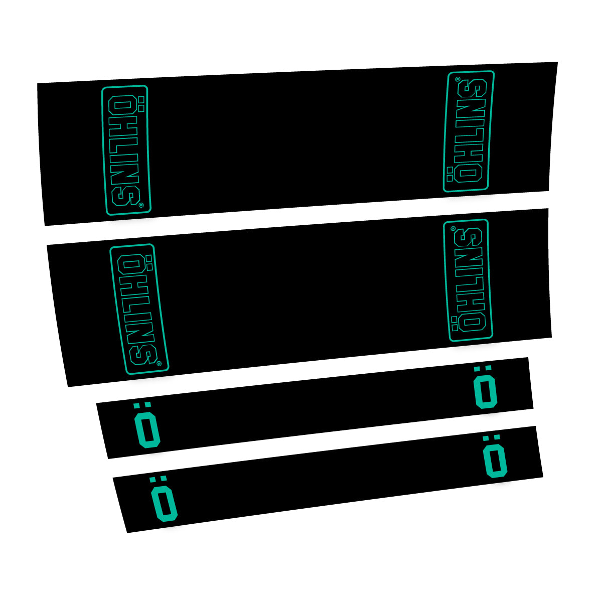 Compatible Stickers for Ohlins STX22 2016-2017, Shock Absorber vinyl decals - Green Turquoise
