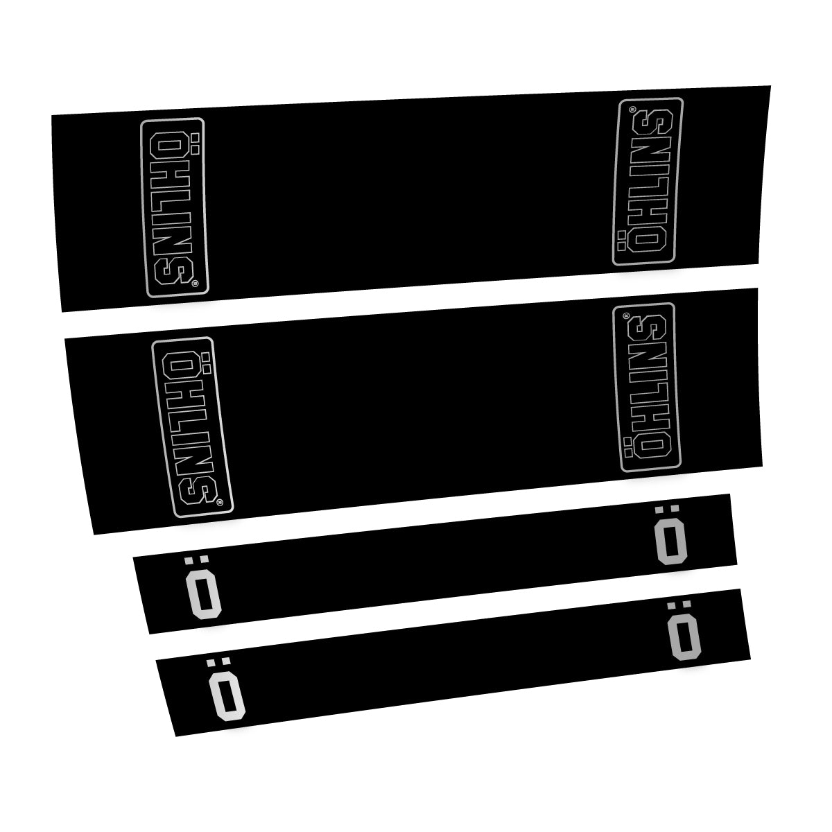 Compatible Stickers for Ohlins STX22 2016-2017, Shock Absorber vinyl decals - Light Silver