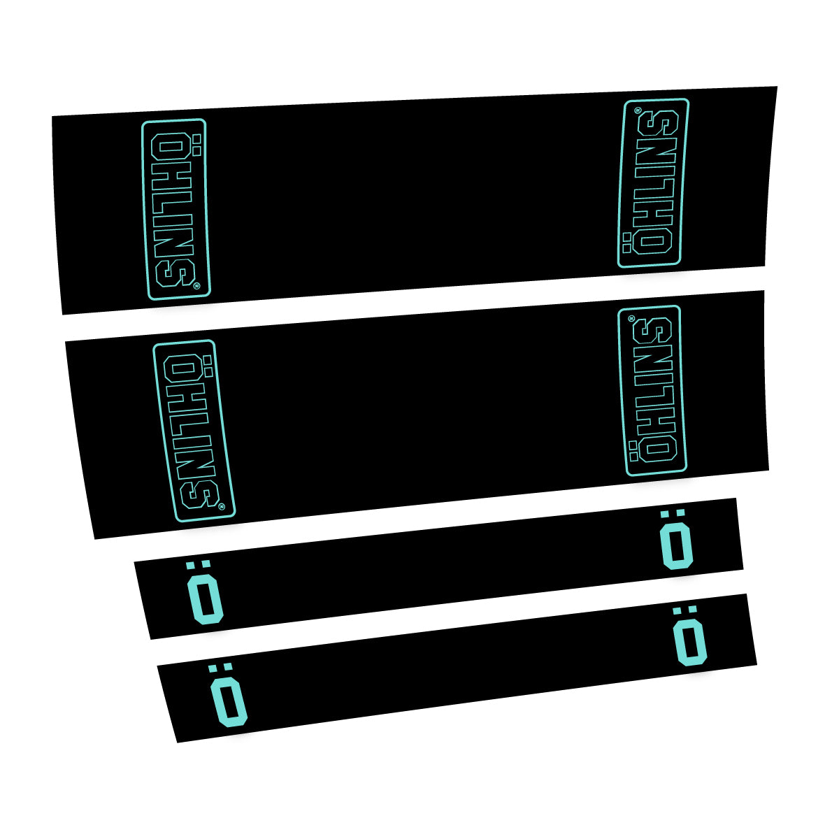 Compatible Stickers for Ohlins STX22 2016-2017, Shock Absorber vinyl decals - Blue Green
