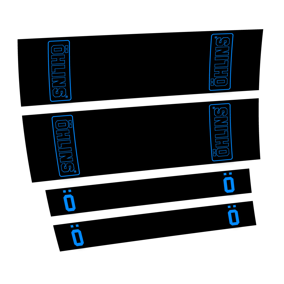 Compatible Stickers for Ohlins STX22 2016-2017, Shock Absorber vinyl decals - Luminous Cyan