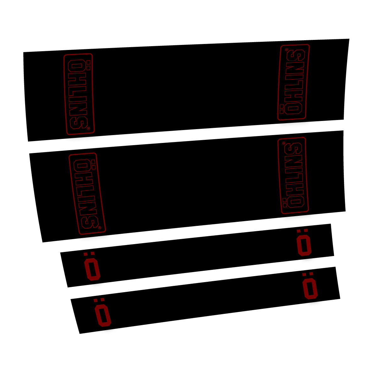 Compatible Stickers for Ohlins STX22 2016-2017, Shock Absorber vinyl decals - Very Dark Red