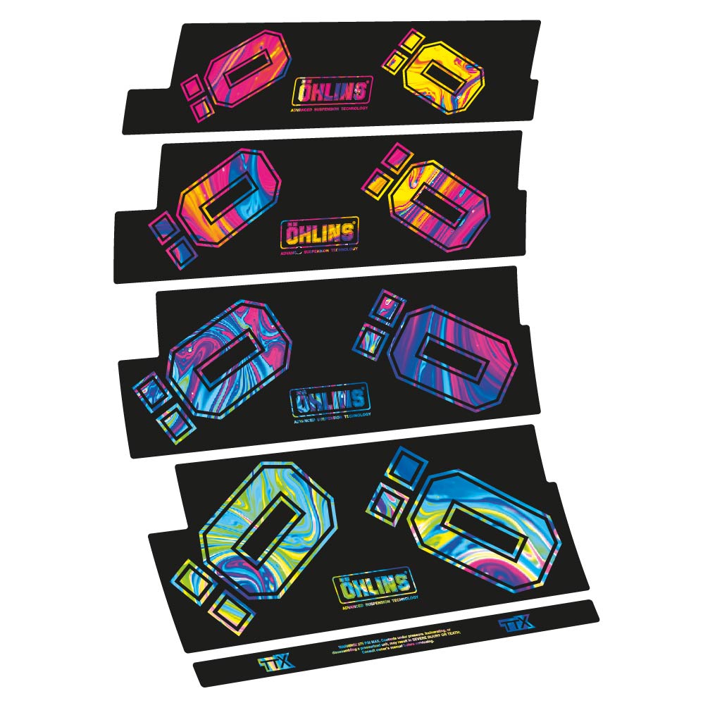 Decal Ohlins TTX, Shock Absorber, bike sticker vinyl