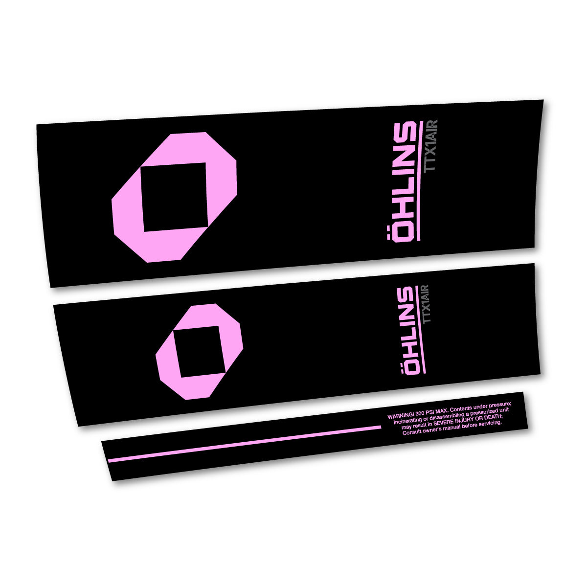 Compatible Stickers for Ohlins TTX1 AIR M.2 2027, Shock Absorber vinyl decals - Light Lilac