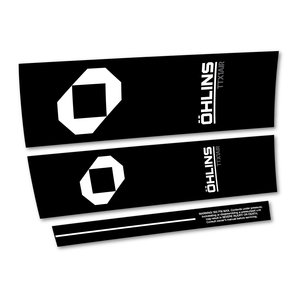 Compatible Stickers for Ohlins TTX1 AIR M.2 2027, Shock Absorber vinyl decals - White