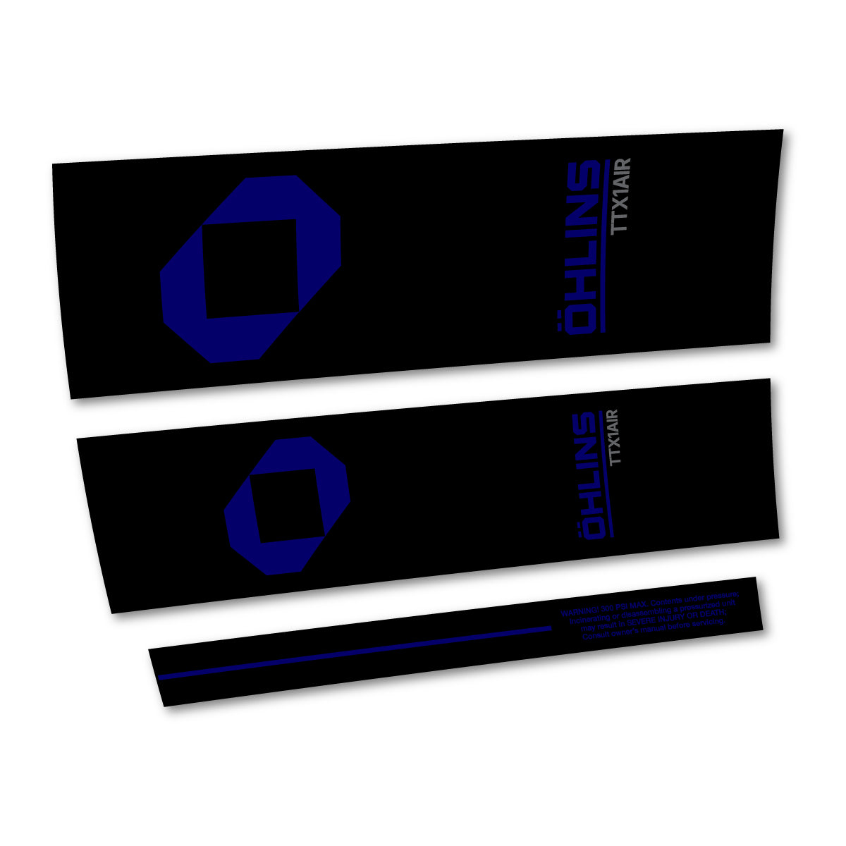 Stickers for Öhlins TTX1 AIR M.2 2027, Rear Shock vinyl decals - Scandinavian Blue