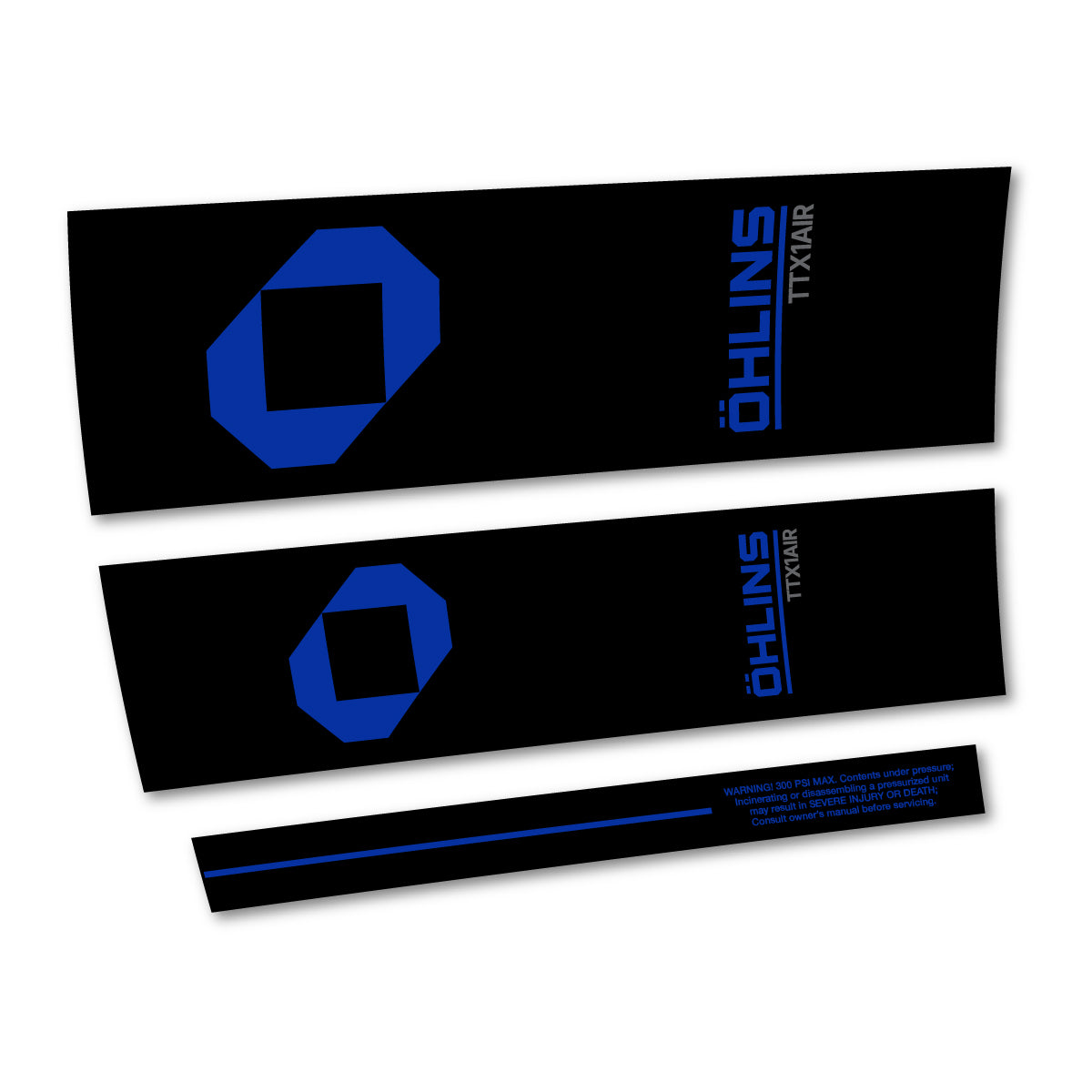 Stickers for Öhlins TTX1 AIR M.2 2027, Rear Shock vinyl decals - Ultramarine Blue