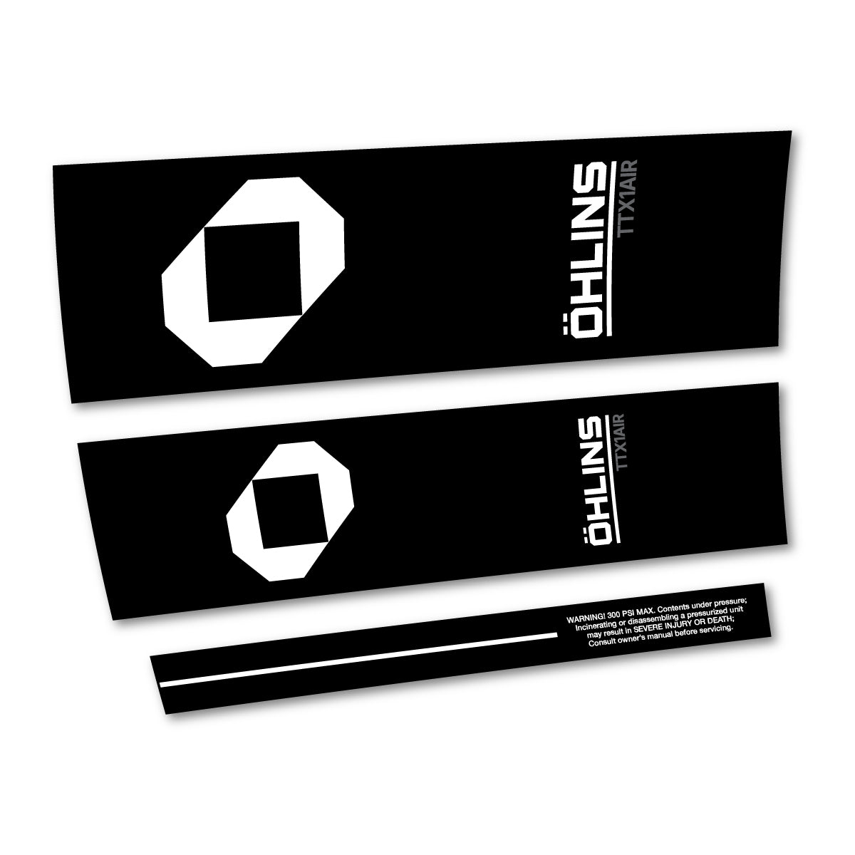 Stickers for Öhlins TTX1 AIR M.2 2027, Rear Shock vinyl decals - White