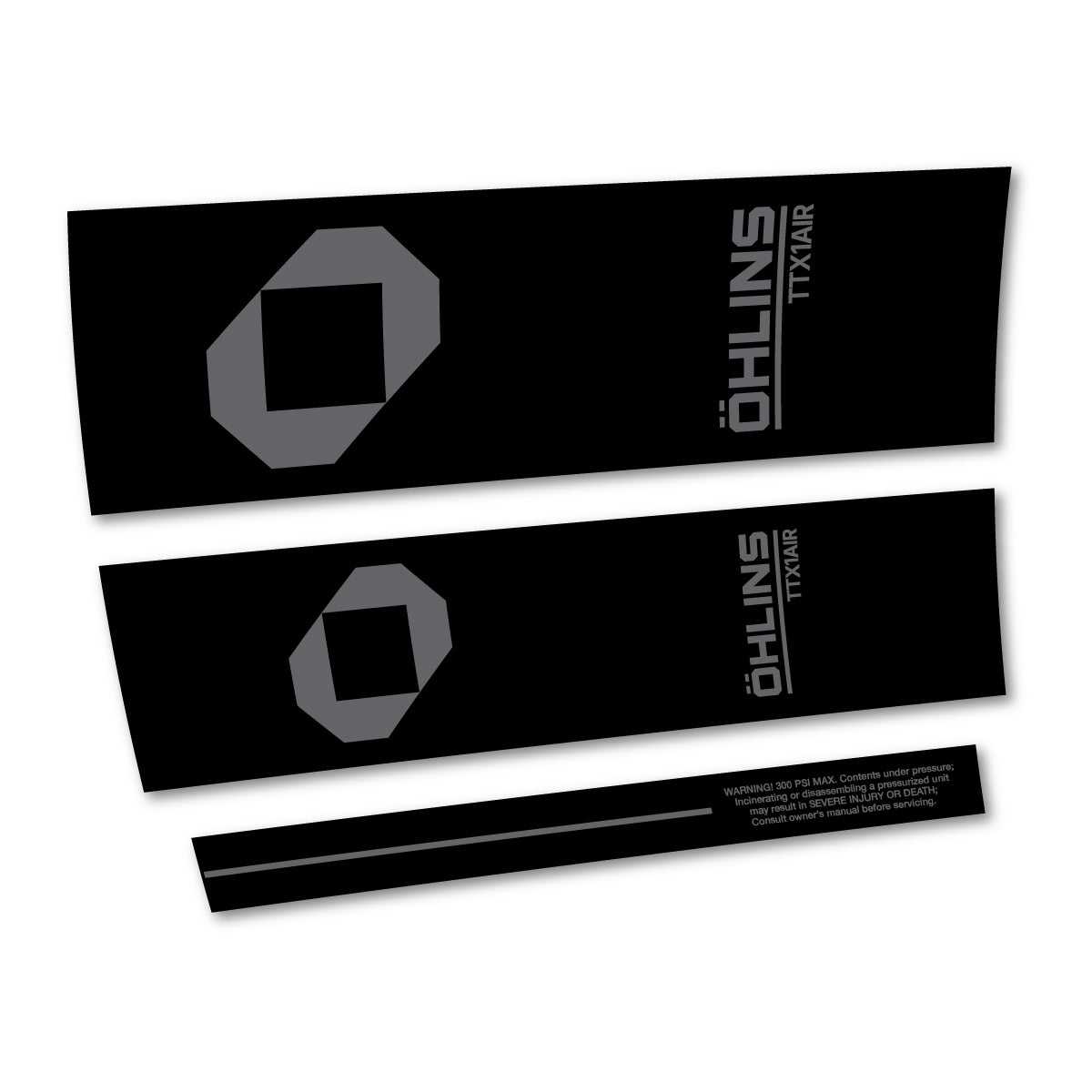Stickers for Öhlins TTX1 AIR M.2 2027, Rear Shock vinyl decals - Medium Grey