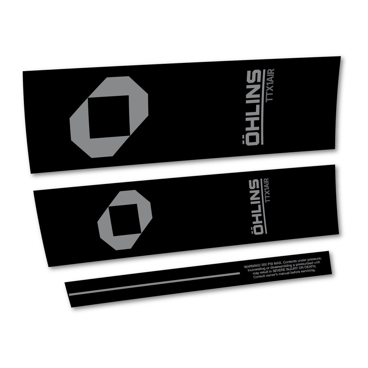 Stickers for Öhlins TTX1 AIR M.2 2027, Rear Shock vinyl decals - Traffic Grey