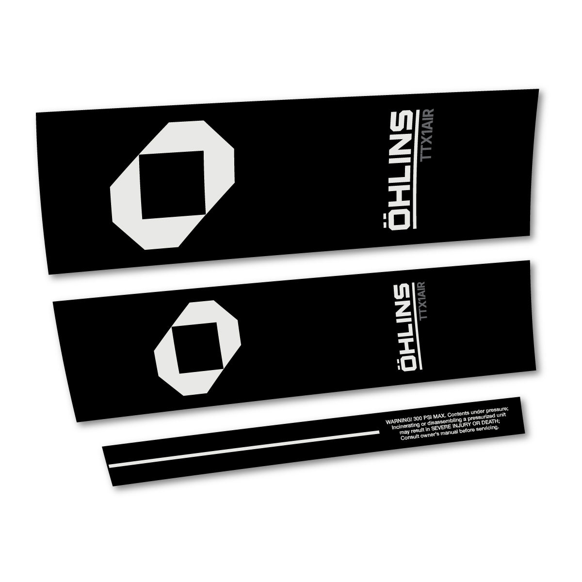 Stickers for Öhlins TTX1 AIR M.2 2027, Rear Shock vinyl decals - Pearl Grey