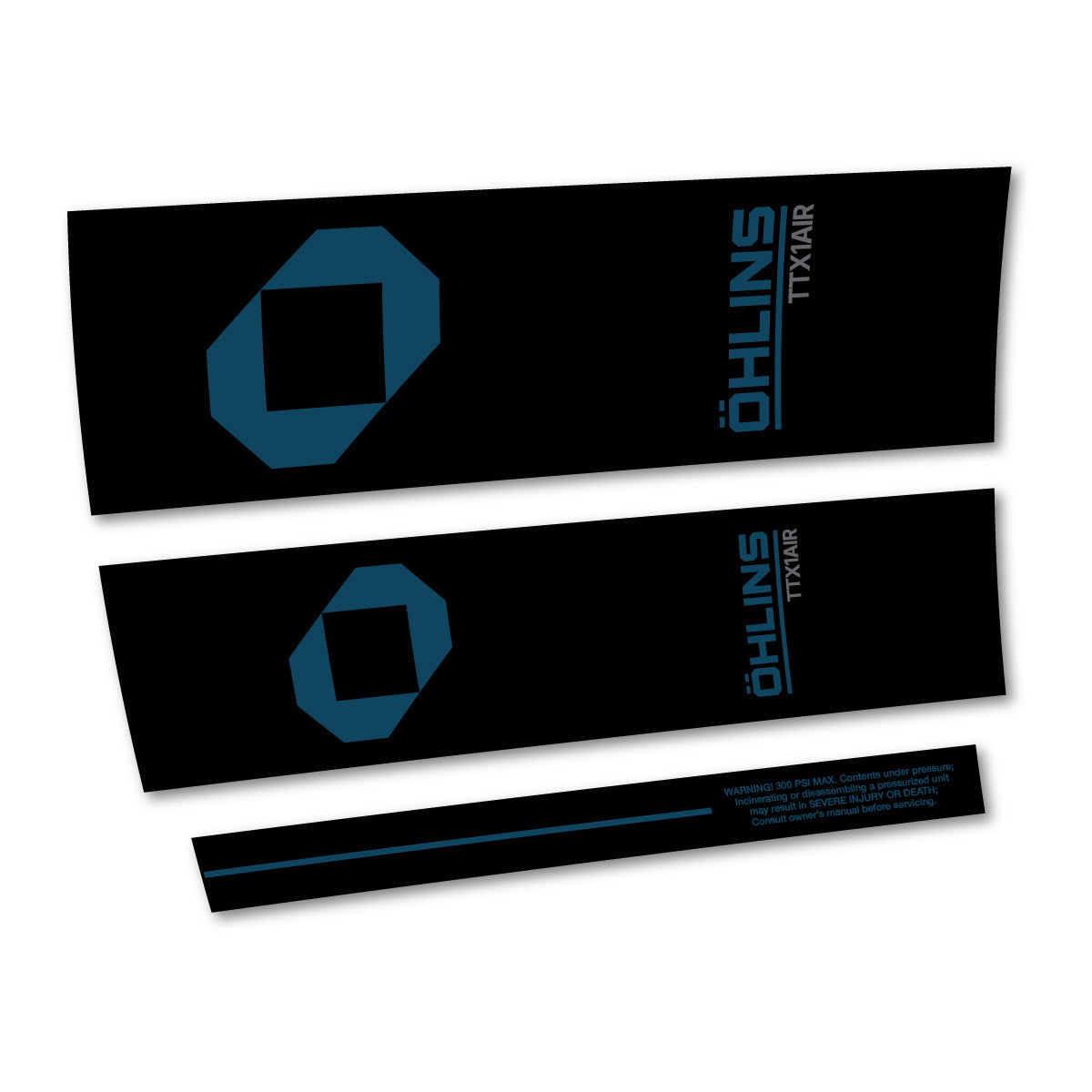 Stickers for Öhlins TTX1 AIR M.2 2027, Rear Shock vinyl decals - Dark Lake