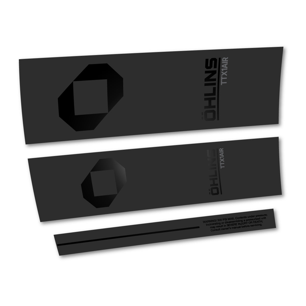 Stickers for Öhlins TTX1 AIR M.2 2027, Rear Shock vinyl decals - Black