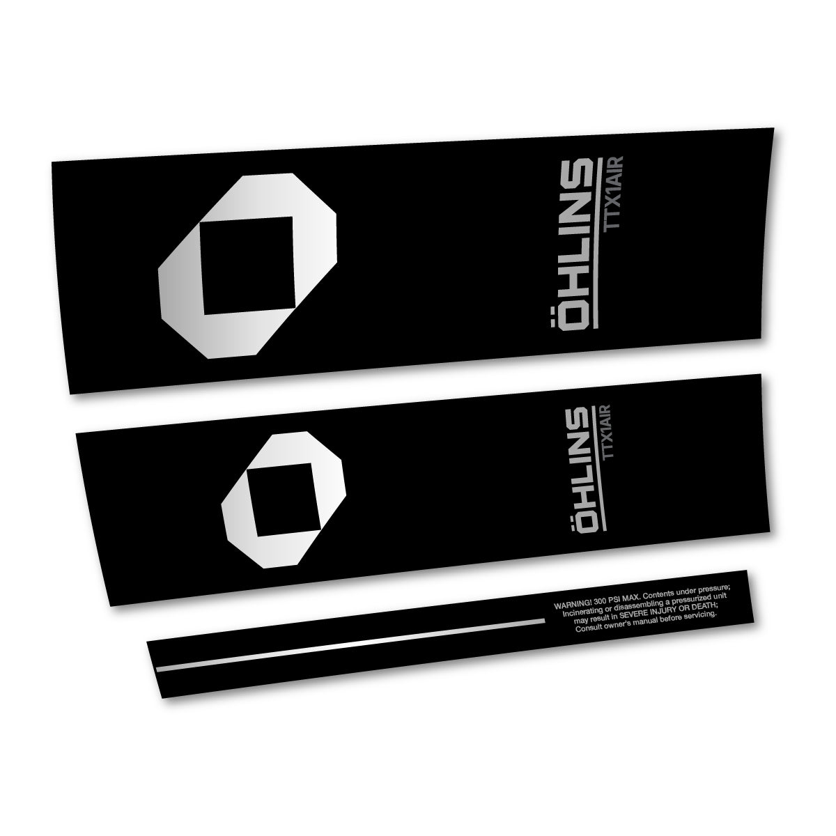 Stickers for Öhlins TTX1 AIR M.2 2027, Rear Shock vinyl decals - Light Silver